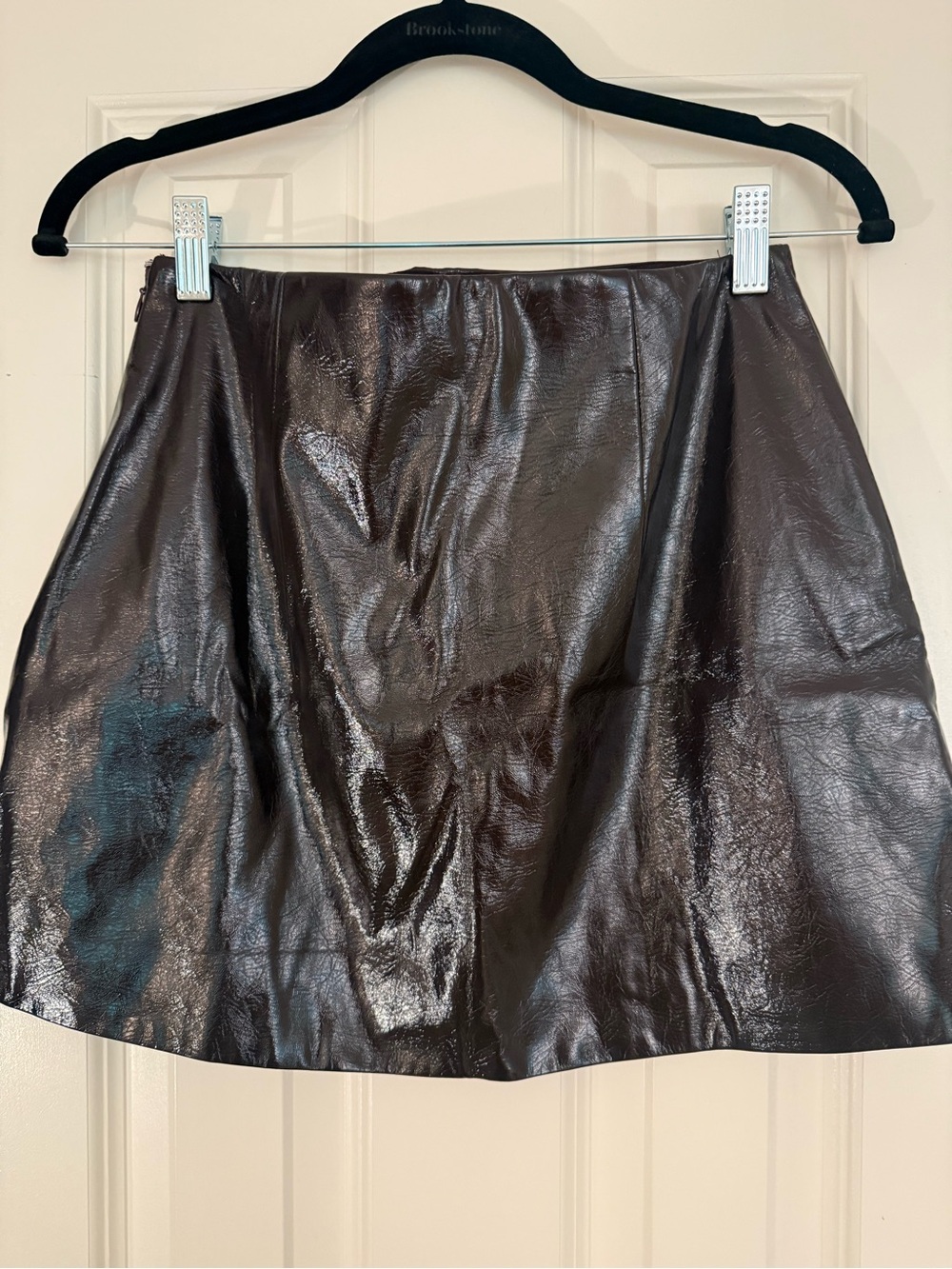 Abercrombie & Fitch The A&F Scarlett Brown Vegan Leather Mini Skort - Picture 2 of 3